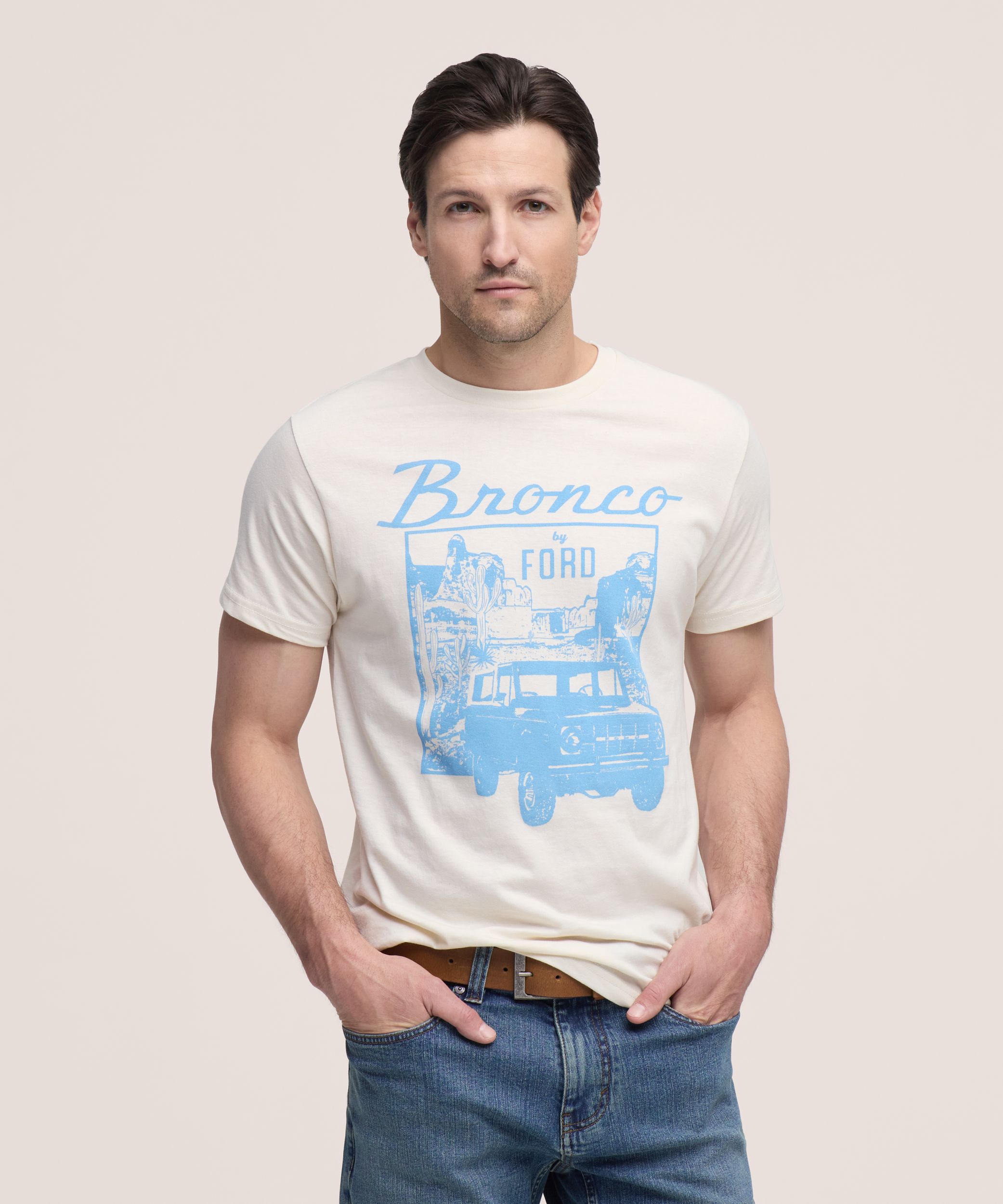 T-shirt à col ras du cou avec graphique Bronco pour hommes