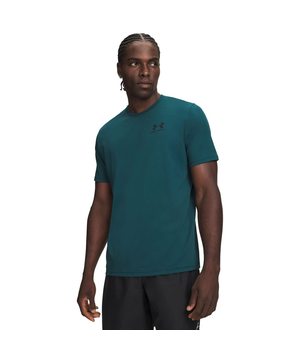 T-shirt à manches courtes de style sportif avec logo à gauche de la poitrine pour hommes, Under Armour