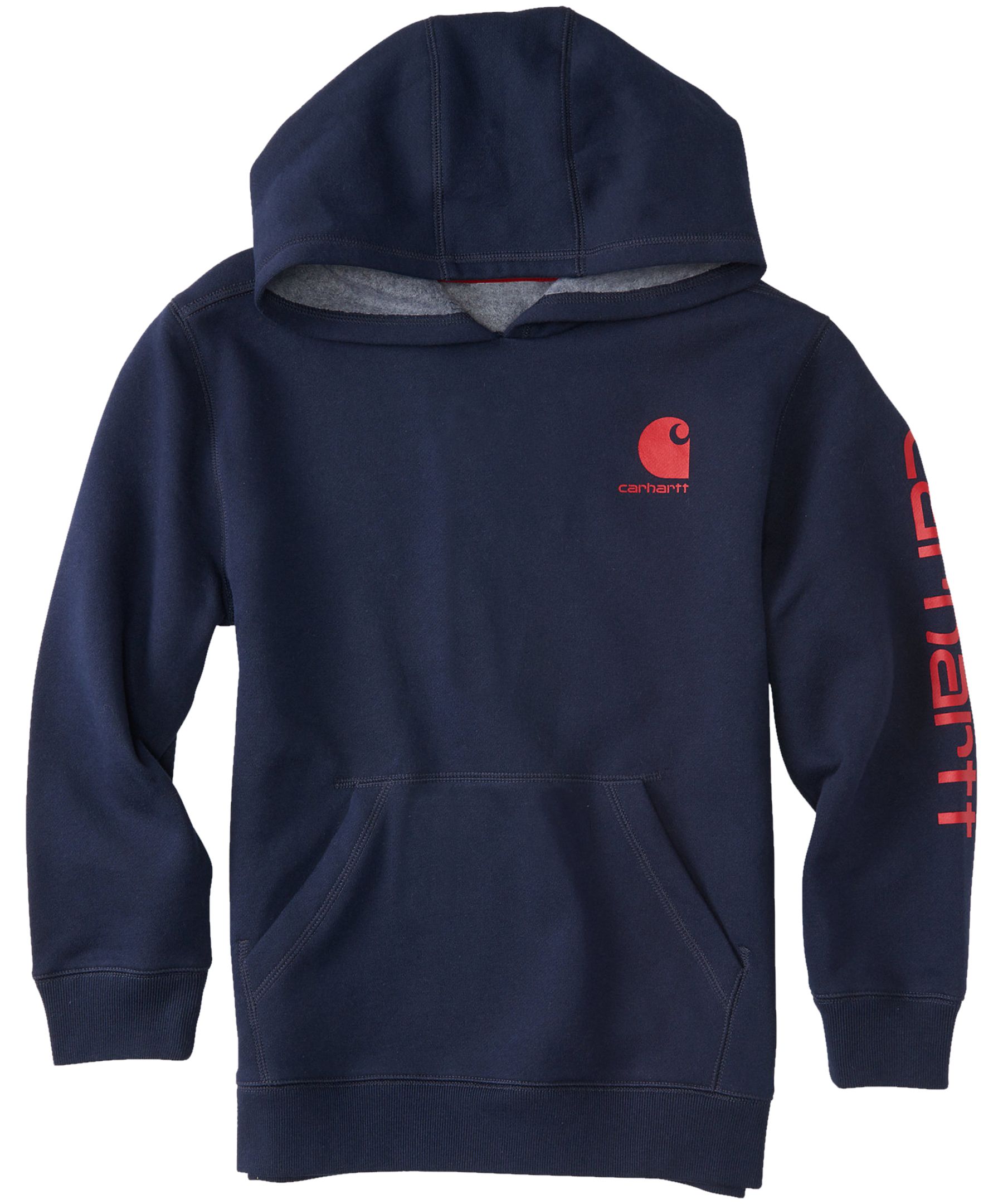 Carhartt Boys' 4-7 Years Logo Long Sleeve Fleece Sweatshirt - Navy Blue