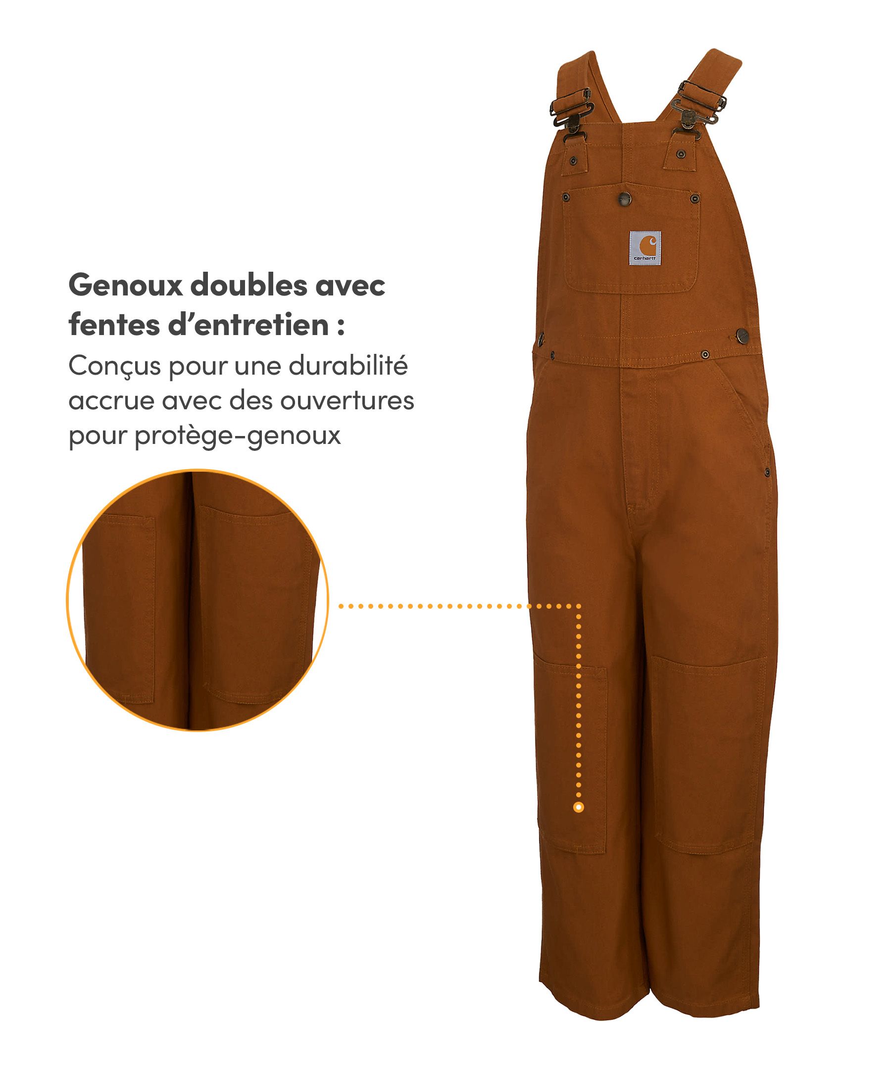 Salopette en toile à coupe ample pour garçons, Carhartt