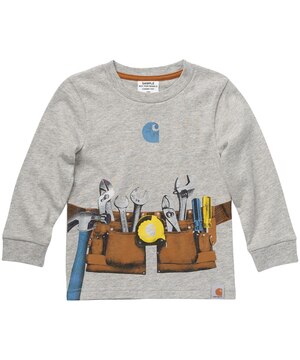 Carhartt Toddler Boys' 2-4 Years Knit Crew Neck Long Sleeve Toolbelt T Shirt