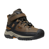 KEEN Canada Outdoor Boys' Preschool Targhee Waterproof Mid Hiking Boots Brown Front_Three_Fourths_Angled_Right