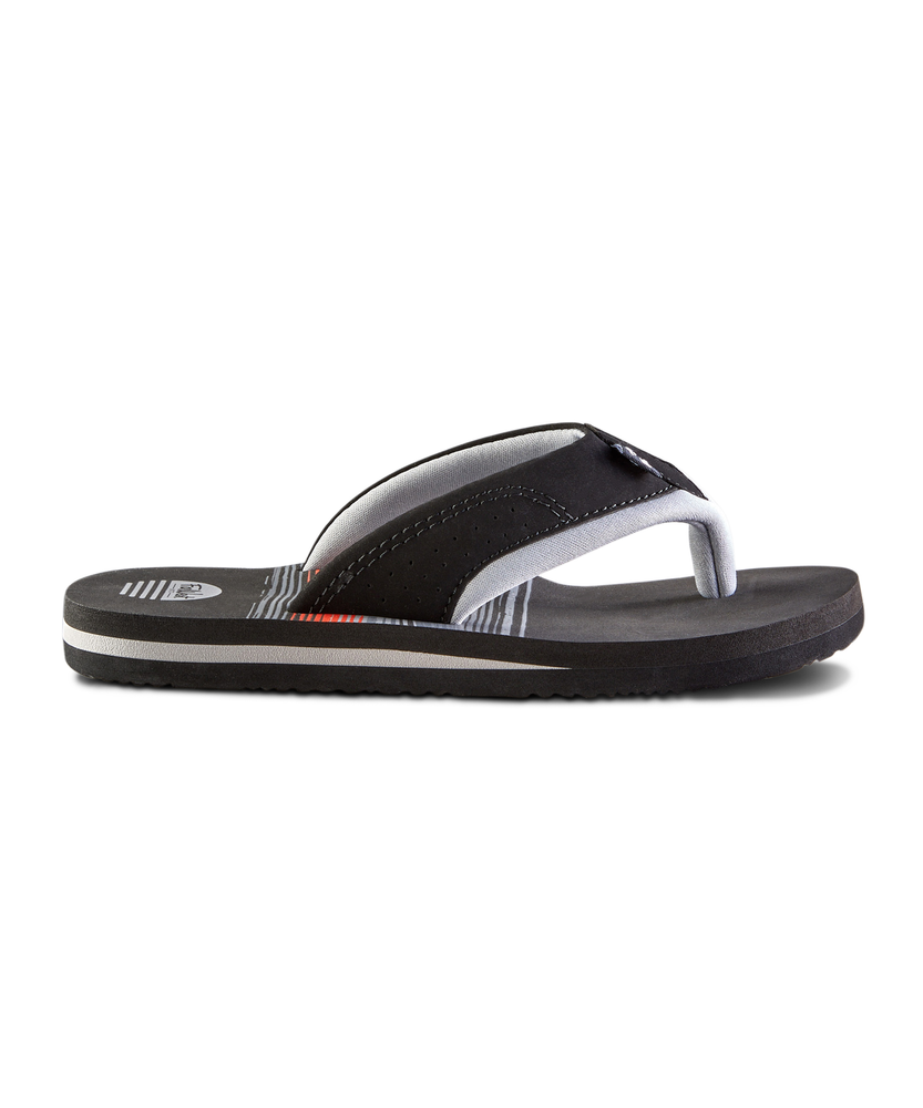 FarWest Boys Youth Summerland Flip Flops Black Grey Marks