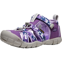 KEEN Kids' Pre-School Seacamp II Closed Toe Sandals/Shoes, Girls', Heel Strap Front_Three_Fourths_Angled_Left