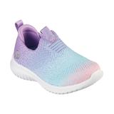 Skechers Chaussures de sport à enfiler pour fillettes, Ultra Flex Colour Perfect, lavande et multicolore Front_Three_Fourths_Angled_Right