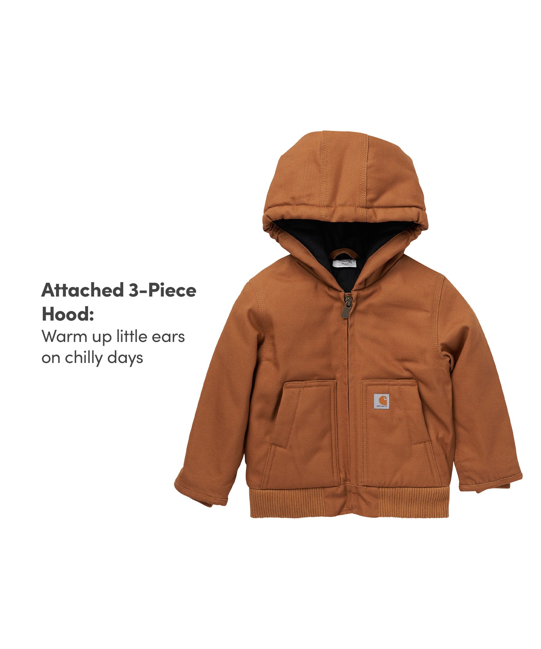 Carhartt Kids' Canvas Long Sleeve Insulated Hooded Jacket