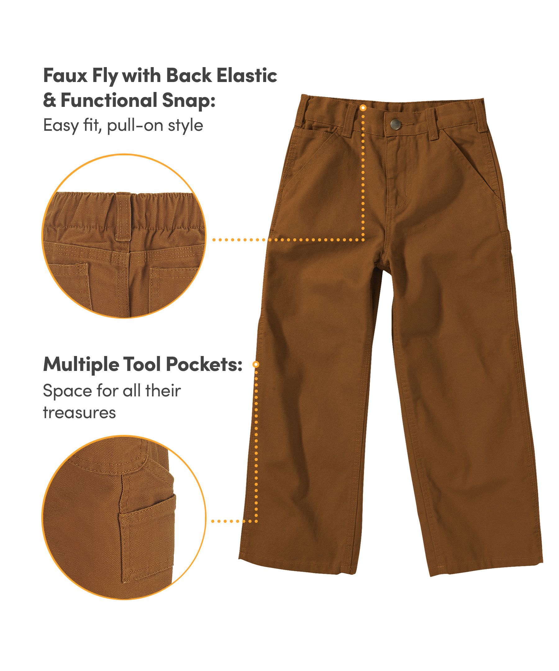 Carhartt Boys' 0-24 Months Loose Fit Canvas Utility Work Pants