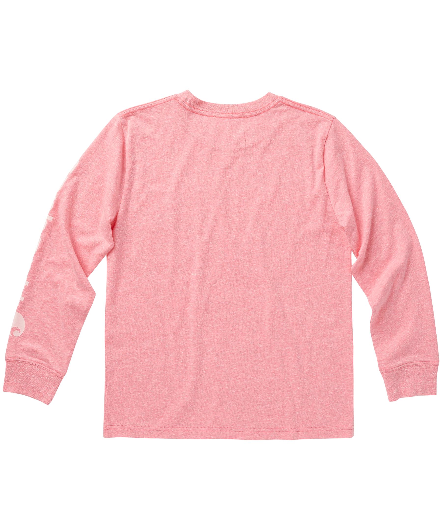 Carhartt Girls' 2-4 Years Logo Pocket Lightweight Crew Neck Long Sleeve T Shirt