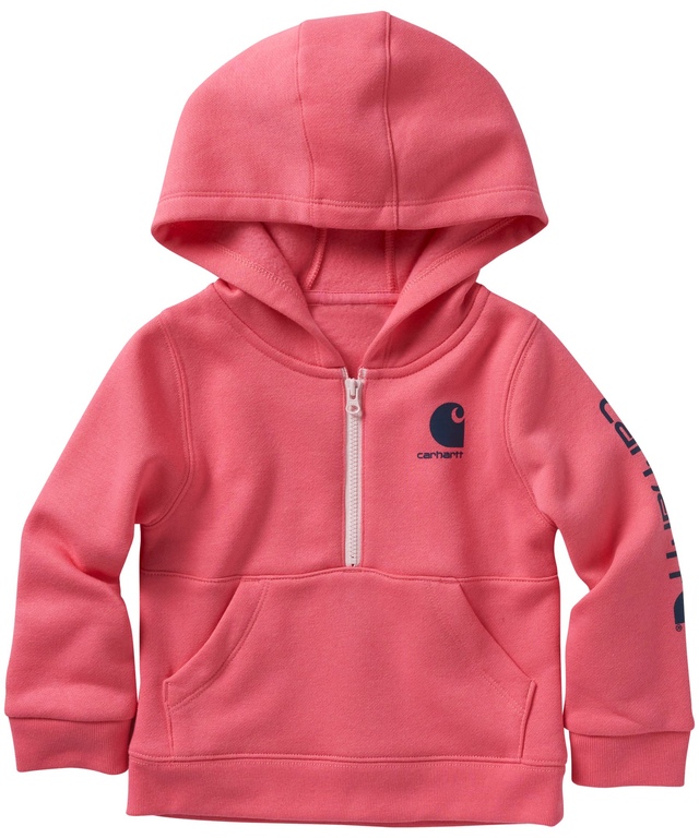 Carhartt Girls' 2-4 Years Graphic Logo Half Zip Hoodie Sweatshirt