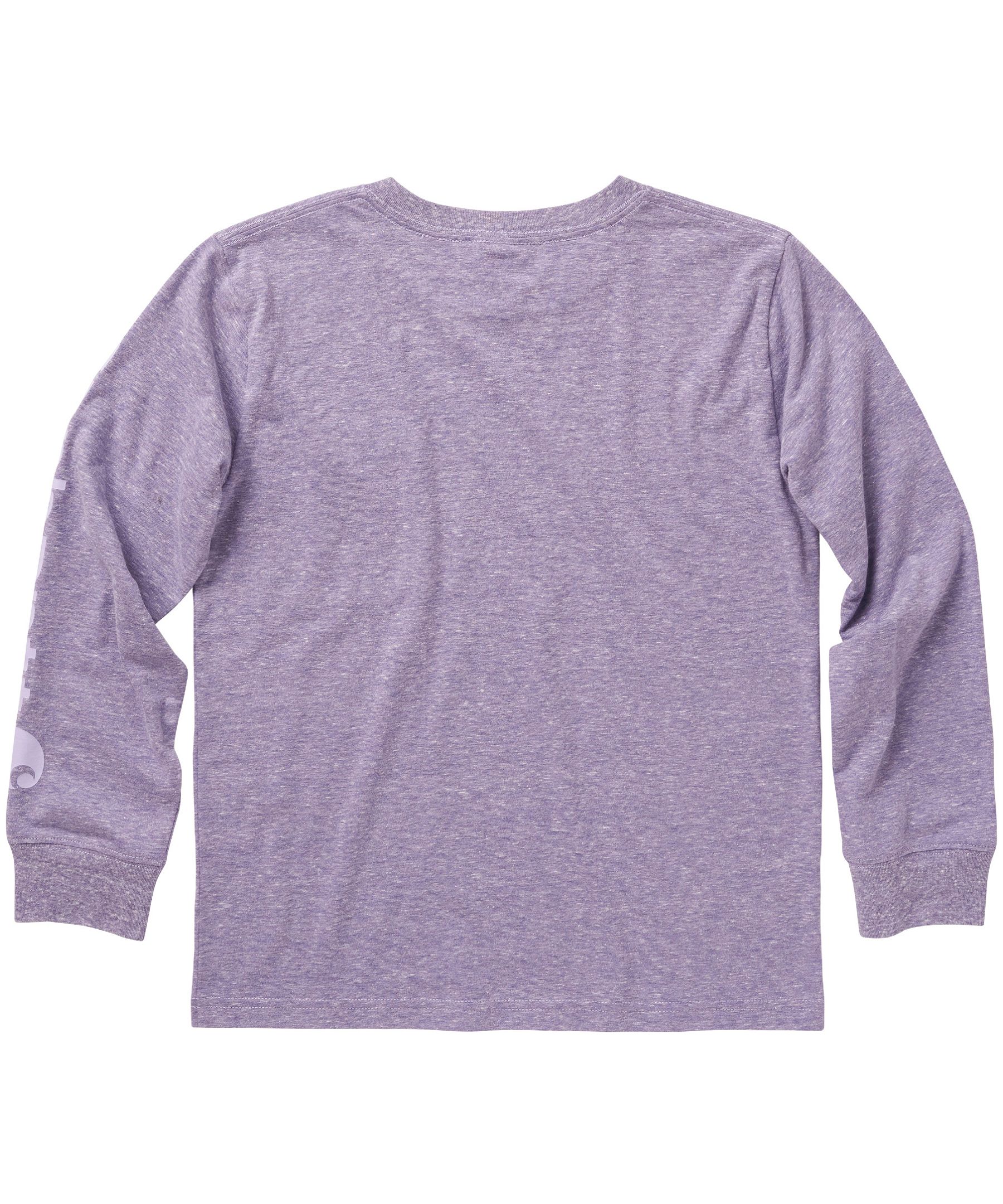 Carhartt Girls' 2-4 Years Logo Pocket Lightweight Crew Neck Long Sleeve T Shirt