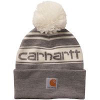 Carhartt Unisex 7-16 Years Pom Pom Knit Toque Hat Front_Flat