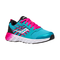 Saucony Girls' Youth Wind 2.0 Lace Sneakers Front_Three_Fourths_Angled_Right