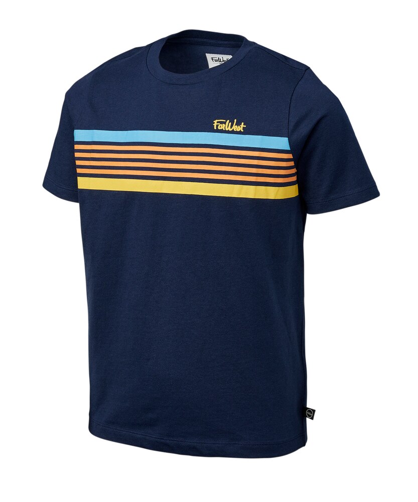 FarWest Boys' Stripe Short Sleeve Graphic Tee Marks