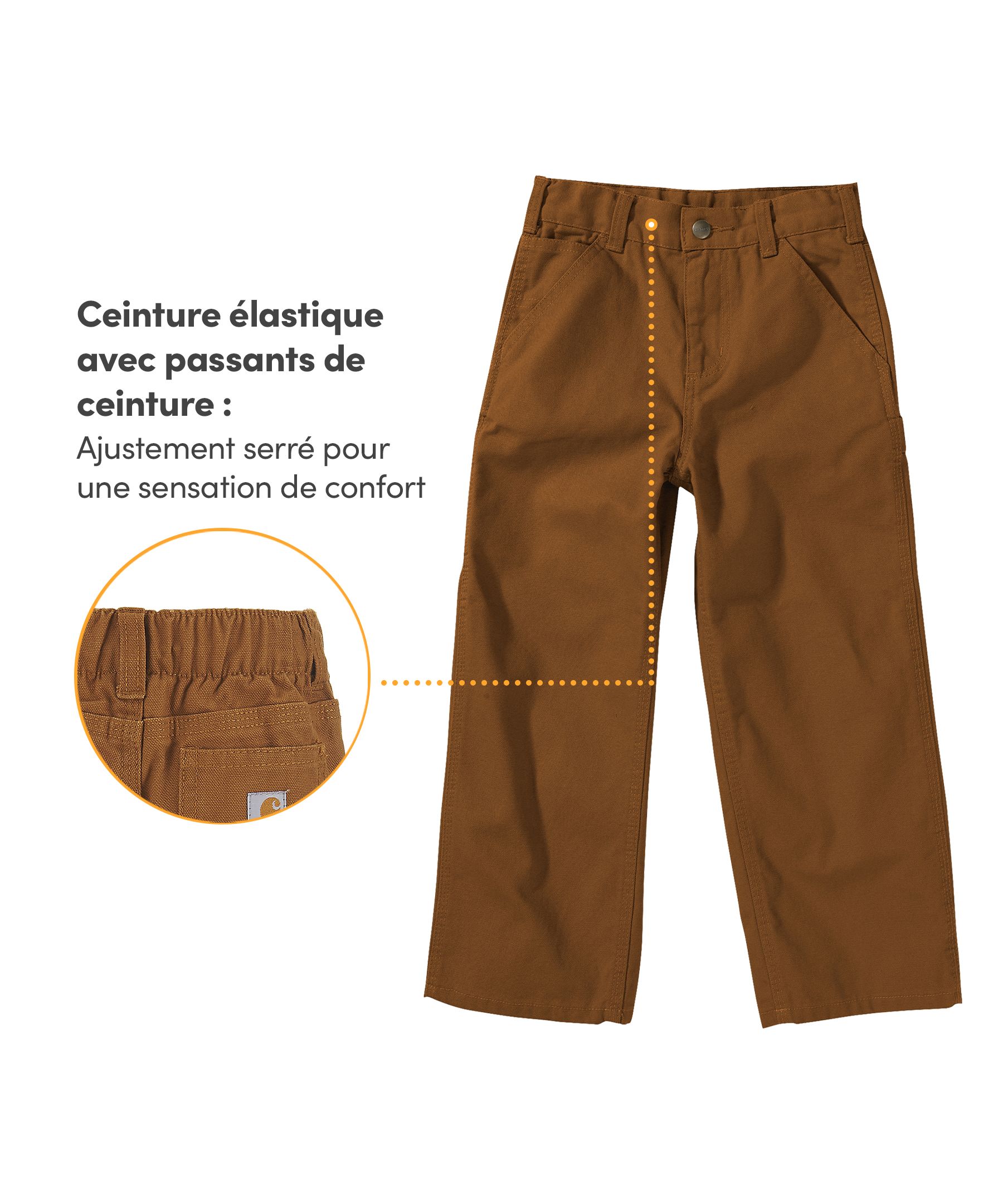 Pantalon de travail en toile tout usage coupe ample pour enfants, Carhartt