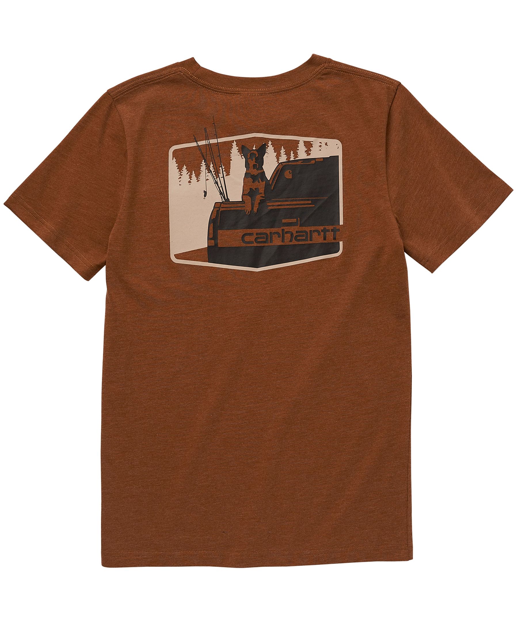 T-shirt à col ras du cou pour jeunes garçons, Carhartt, Chien à la pêche