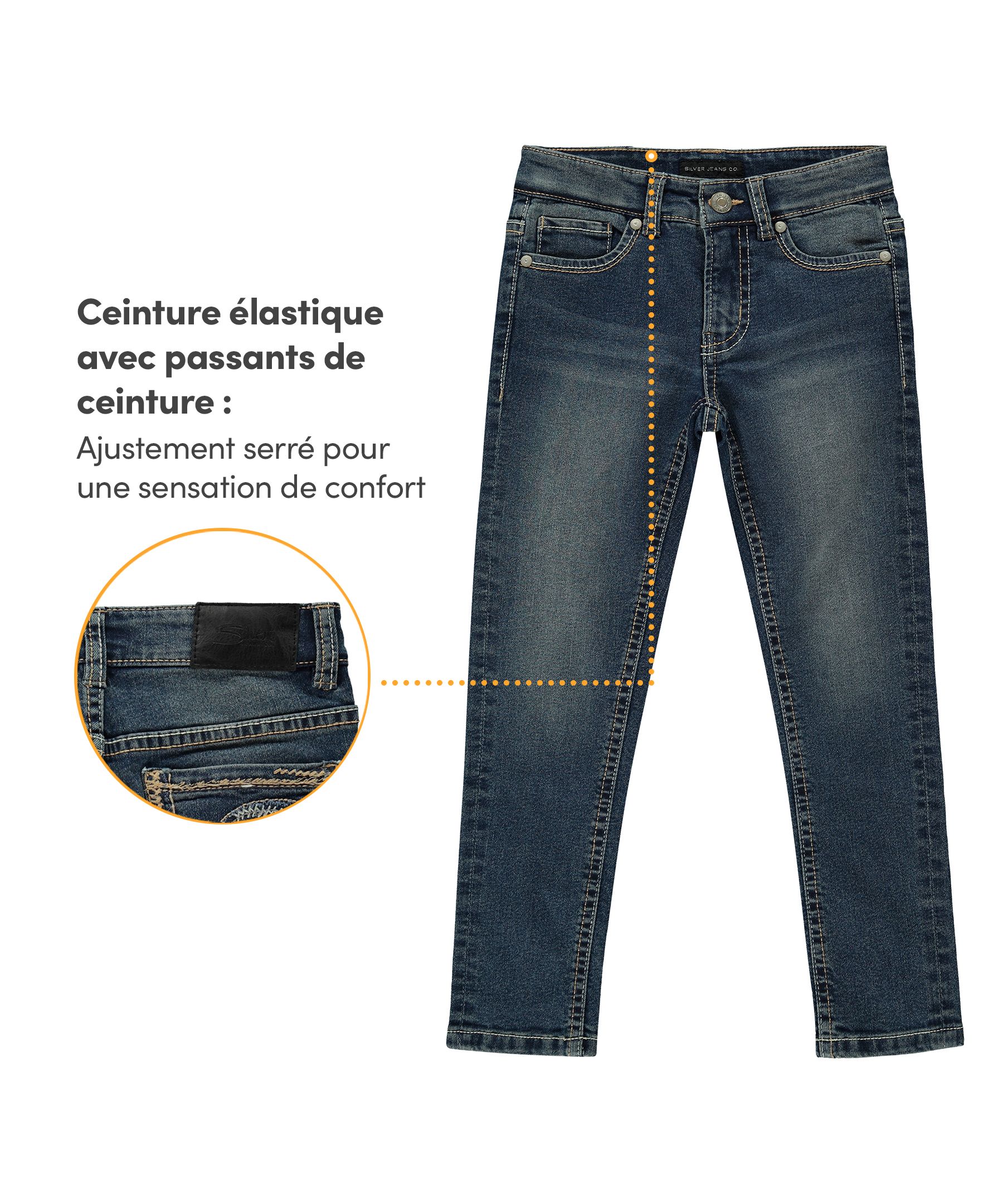 Jegging en tricot de denim pour jeunes filles, Silver