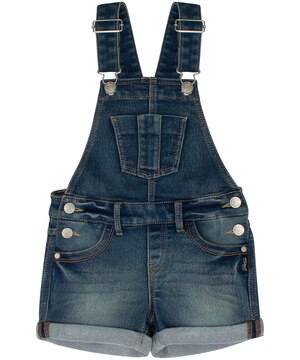 Short salopette en jean pour jeunes filles, Silver