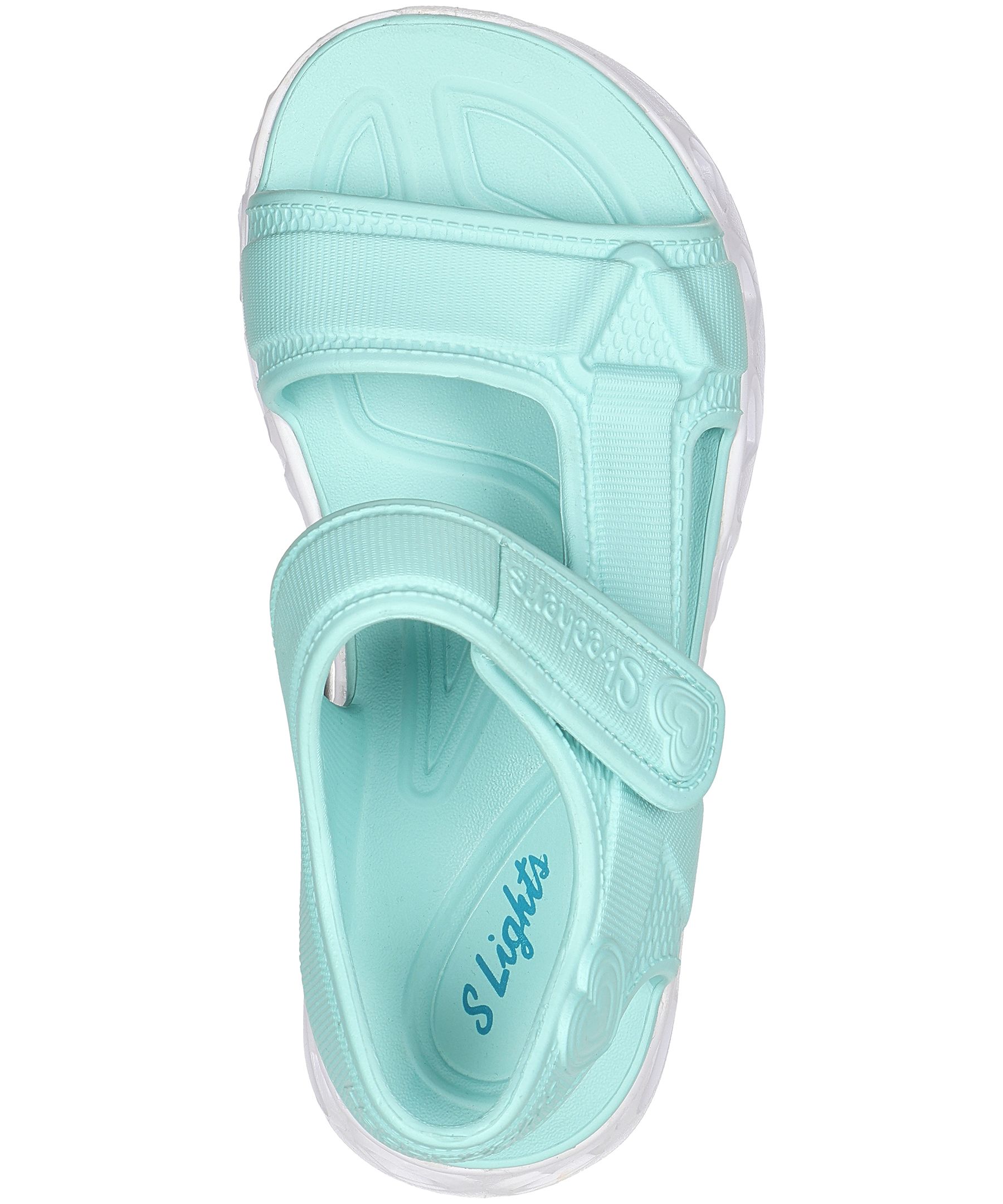 Skechers Preschool Girls Foamies Heart Lights Sandals