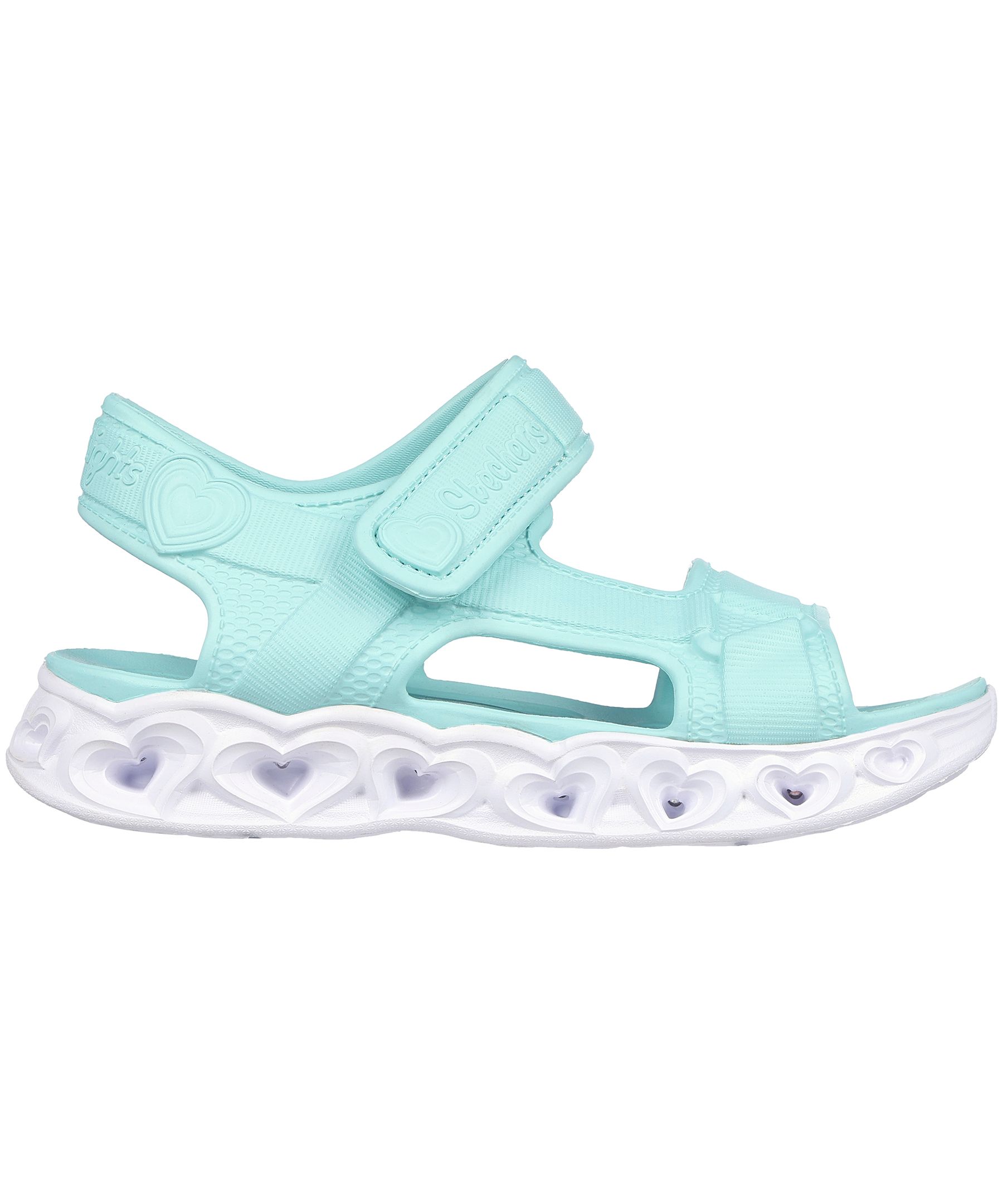 Skechers Preschool Girls Foamies Heart Lights Sandals