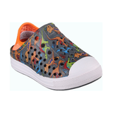 Chaussures avec imprimé de dinosaure pour tout-petits, Skechers, Foamies Guzman Steps Front_Three_Fourths_Angled_Right