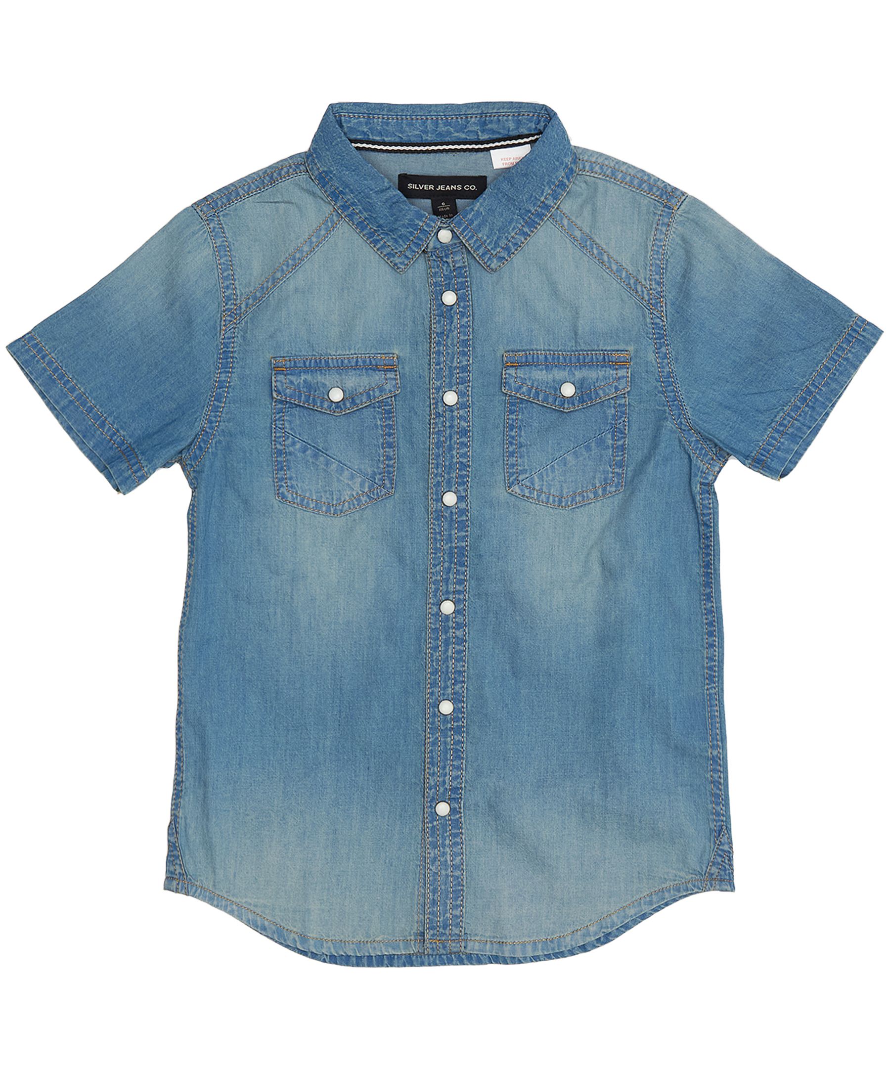 Silver Kids' Unisex Medium Wash Chambray Shirt | Marks