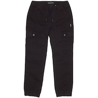 Pantalon de jogging cargo avec taille élastique pour jeunes garçons, Cairo, Silver Front_Flat