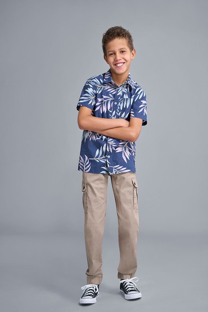 Silver Youth Boy's Cairo Elastic Waist Cargo Joggers