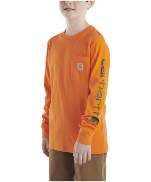 T-shirt Carhartt à col ras du cou, à manches longues et à logo sur la poche, pour garçons