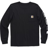 Carhartt Youth Boy's Long Sleeve Logo Pocket Crewneck T Shirt Front_Flat