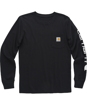 T-shirt Carhartt à col ras du cou, à manches longues et à logo sur la poche, pour garçons