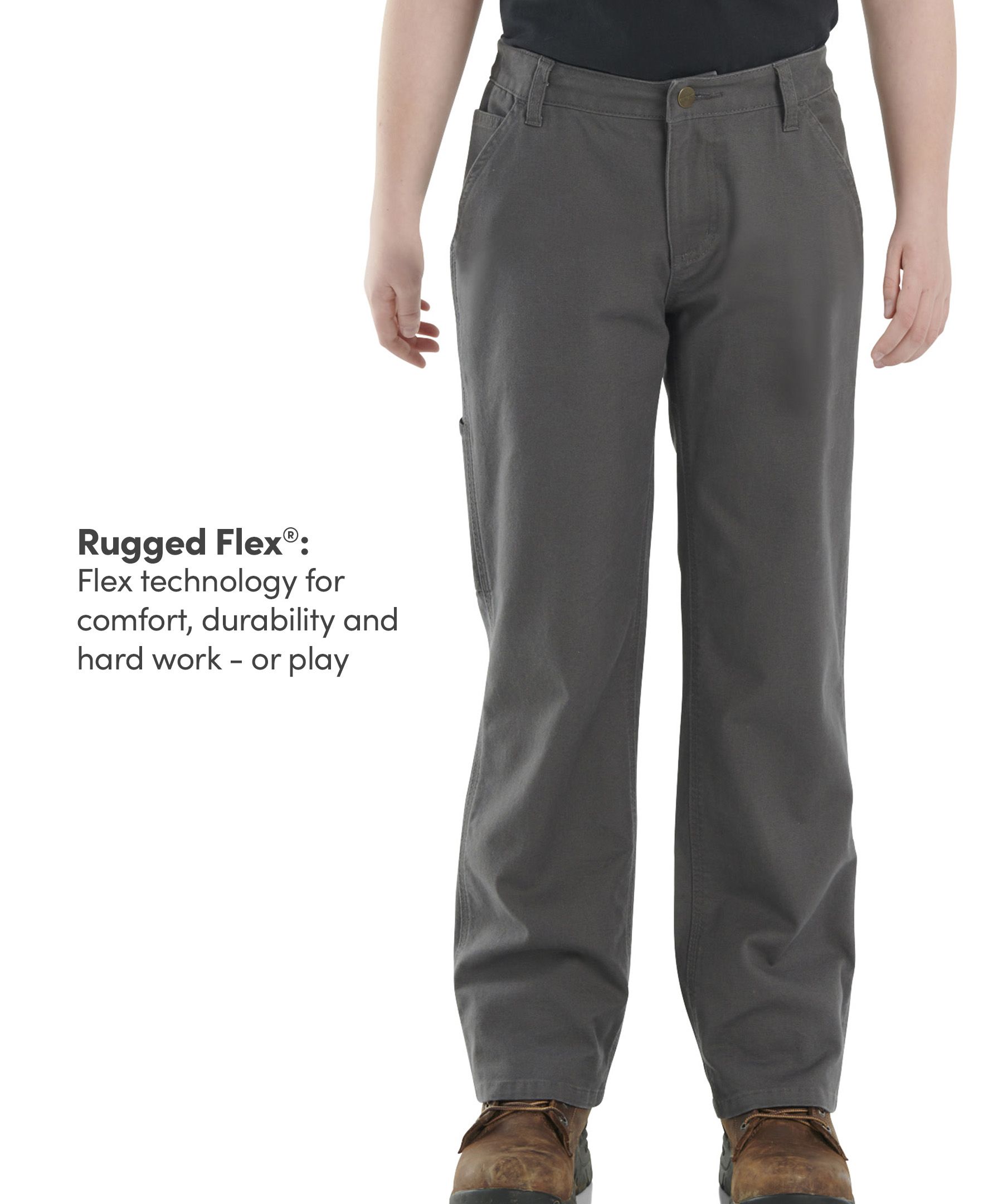Carhartt Youth Boys' Loose Fit Boot Cut Canvas Utility Pants