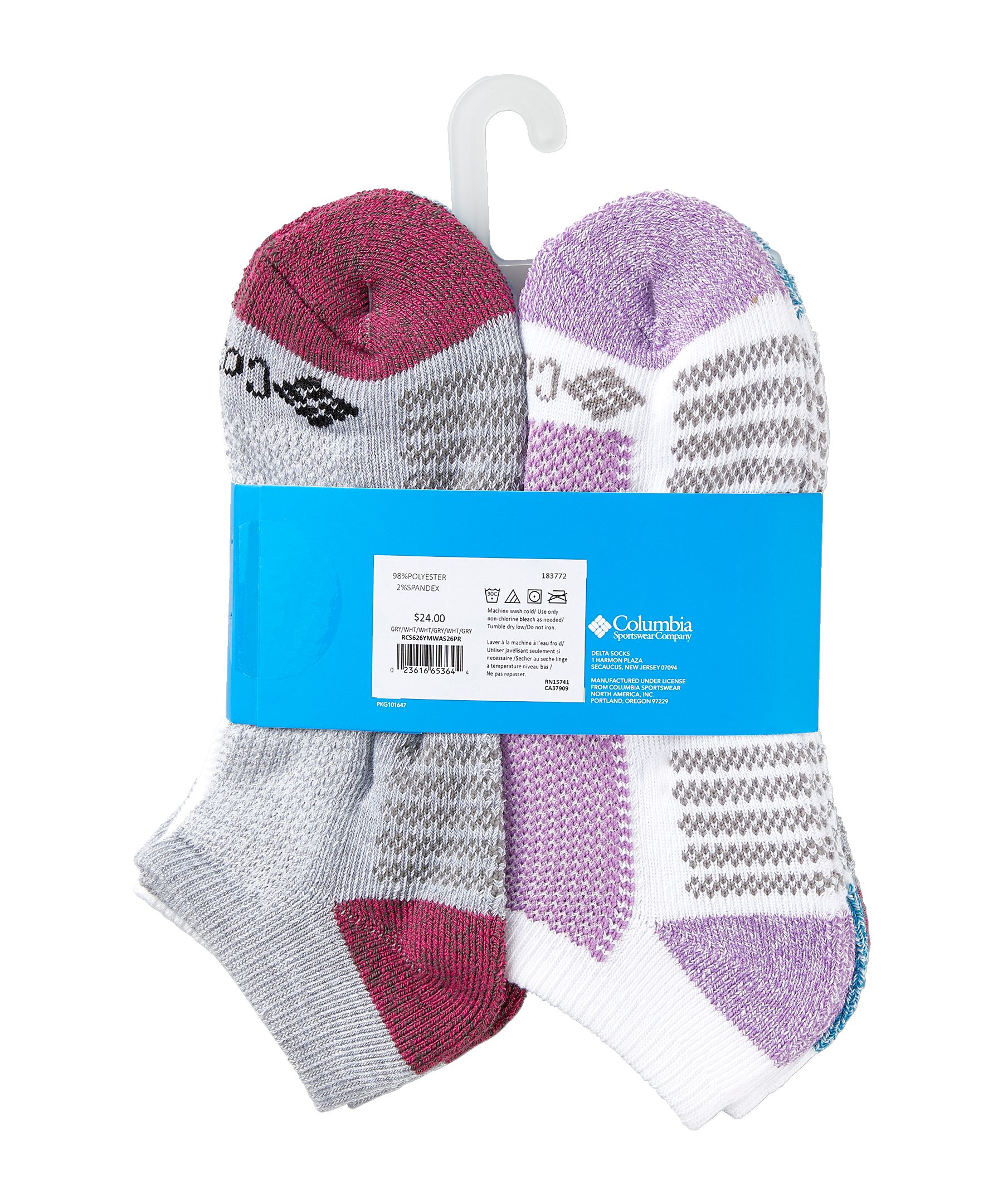 Columbia Kids' 6 Pack Athletic No Show Socks