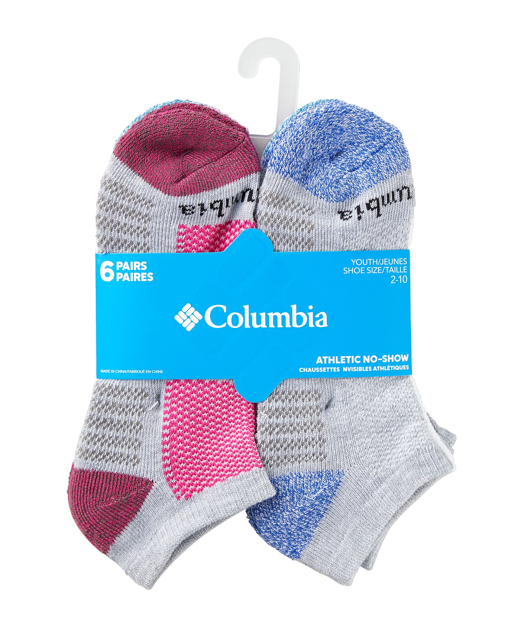 Columbia Kids' 6 Pack Athletic No Show Socks