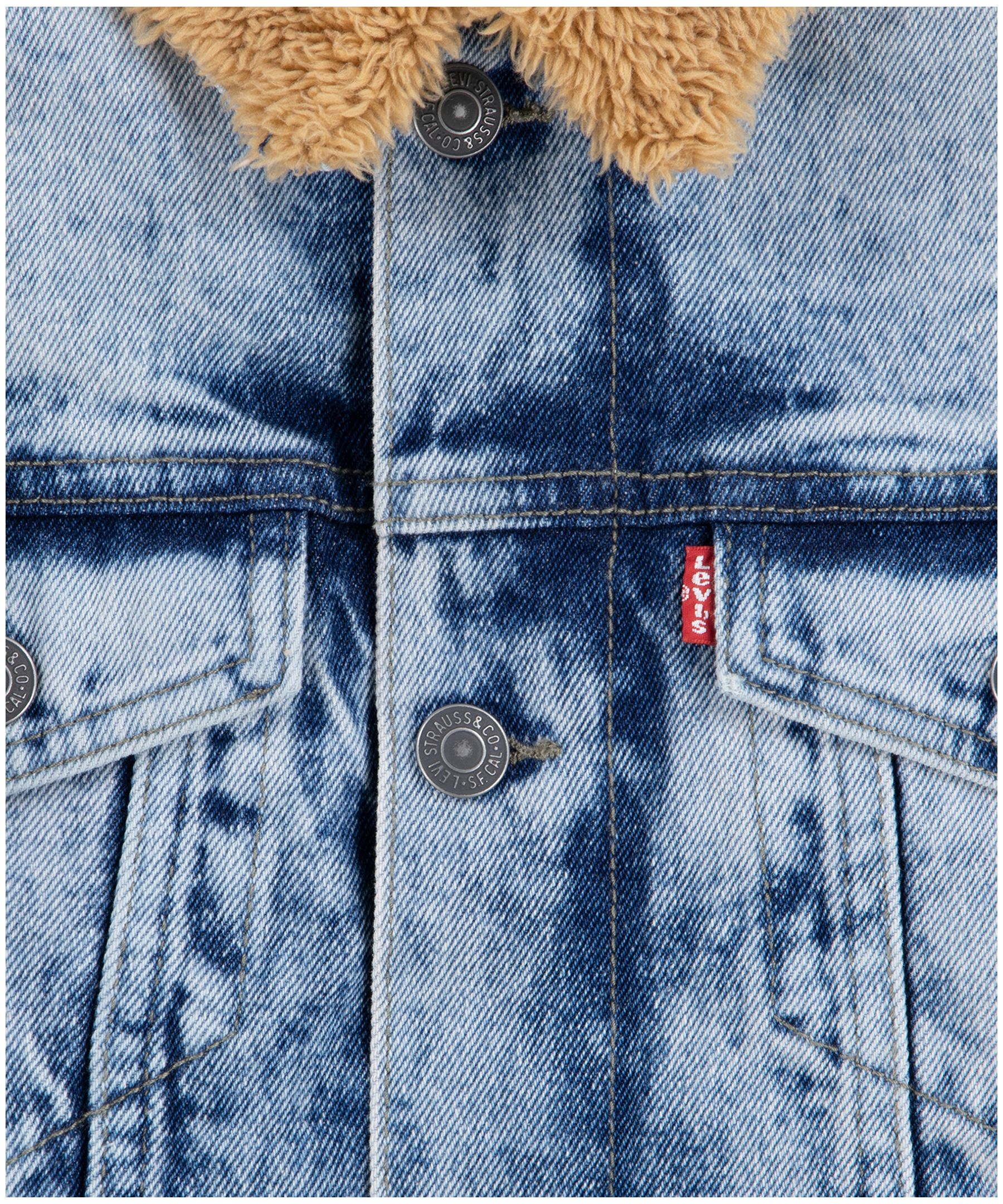 Levi s Kids Unisex Sherpa Lined Denim Trucker Jean Jacket Marks