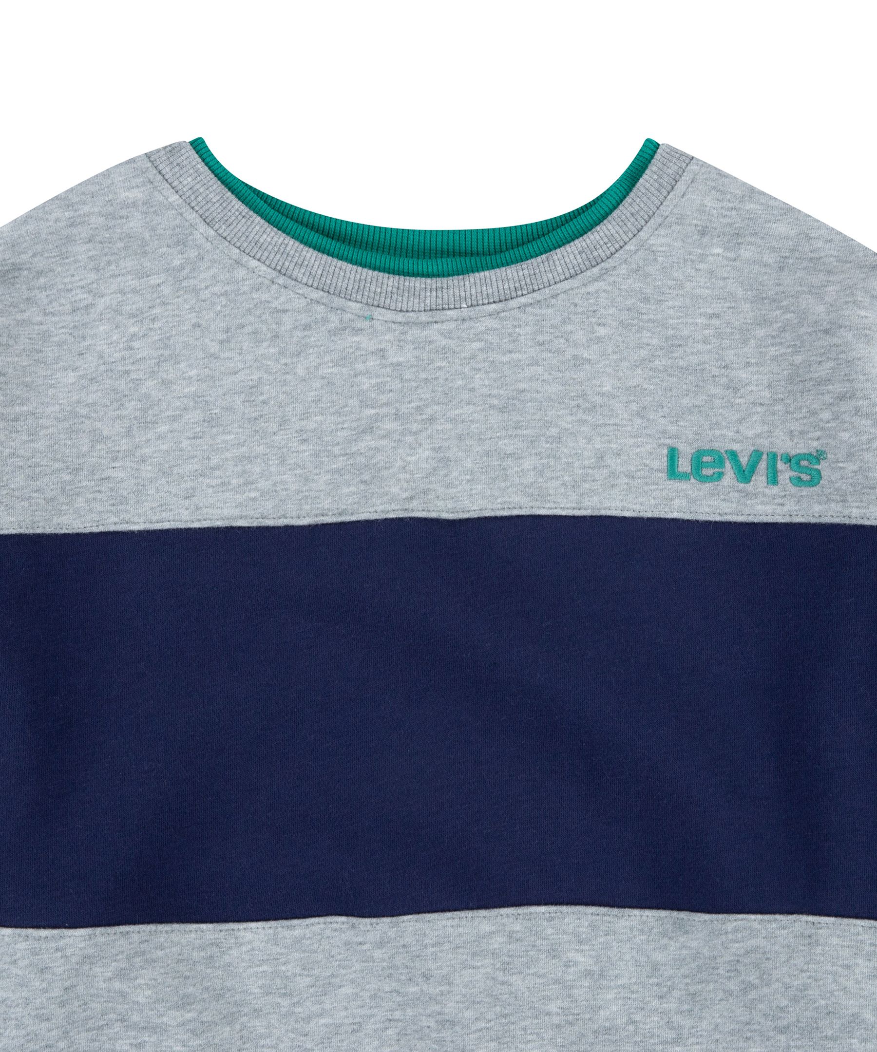 Chandail en molleton à col ras du cou avec blocs de couleur unisexe pour jeunes, Levi's