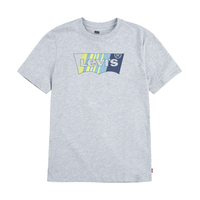 T-shirt rayé à col ras du cou avec graphique de chauve-souris unisexe pour jeunes, Levi's Front_Flat