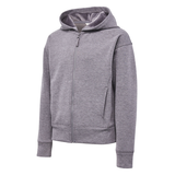 Chandail à capuche avec glissière pleine longueur unisexe en velours doublé pour jeunes, FarWest Front_Angled_Left