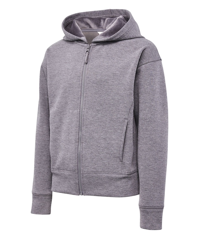 Chandail à capuche avec glissière pleine longueur unisexe en velours doublé pour jeunes, FarWest