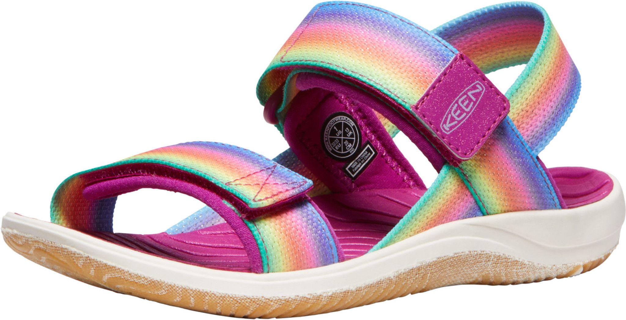 KEEN Canada Outdoor Youth Girls' Elle Backstrap-C Sandals - Rainbow/Festival Fuchsia