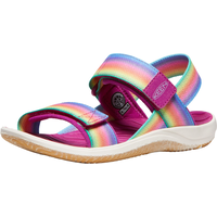 KEEN Canada Outdoor Youth Girls' Elle Backstrap-C Sandals - Rainbow/Festival Fuchsia Front_Three_Fourths_Angled_Left