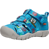 Keen Canada Outdoor Toddler Seacamp II CNX-T Sandals - Smokey Bear/Fjord Blue Front_Three_Fourths_Angled_Left