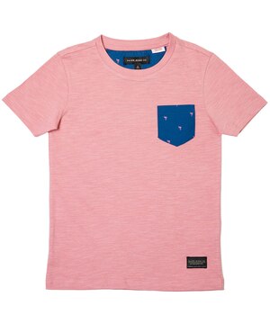 T-shirt avec poche à imprimé intégral pour enfants, Silver