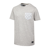 T-shirt unisexe avec poche à imprimé intégral pour enfants, Silver Front_Angled_Left