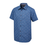 Chemise tissée unisexe à manches courtes avec imprimé intégral pour enfants, Silver Front_Angled_Left