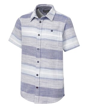 T-shirt unisexe rayé avec poche pour enfants, Silver