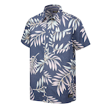 Chemise tropicale unisexe à manches courtes et à poche appliquée pour enfants, Silver Front_Angled_Left