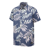 Chemise tropicale unisexe à manches courtes et à poche appliquée pour enfants, Silver Front_Angled_Left