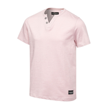 T-shirt henley unisexe flammé à manches courtes pour enfants, Silver Front_Angled_Left