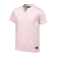 T-shirt henley unisexe flammé à manches courtes pour enfants, Silver Front_Angled_Left