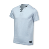 T-shirt henley unisexe flammé à manches courtes pour enfants, Silver Front_Three_Fourths_Angled_Left